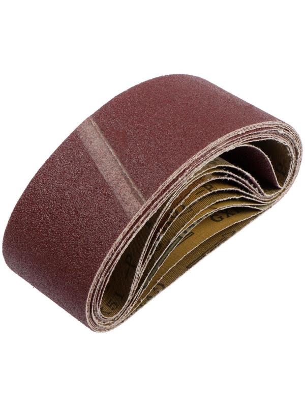 Лента абразивная бесконечная ТУНДРА, на тканевой основе, 75 х 457 мм, Р80, 10 шт.