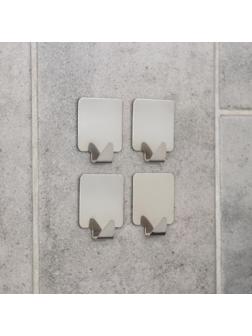 Крючок на липучке Доляна «Квадрат», 4 шт, металл