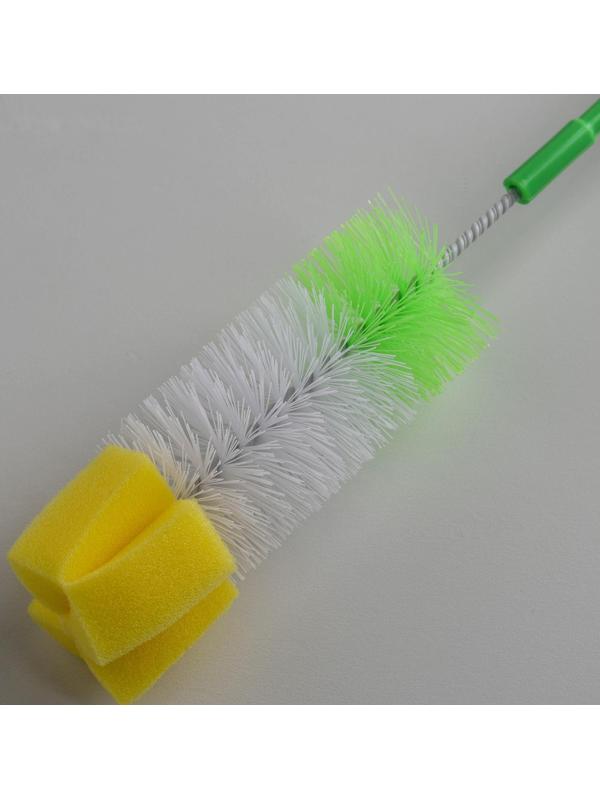 Ёршик для посуды с губкой, 5×34 см, цвет МИКС