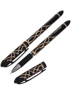 Ручка гелевая 0.5 мм, чёрный, корпус с узором, игольчатый пишущий узел