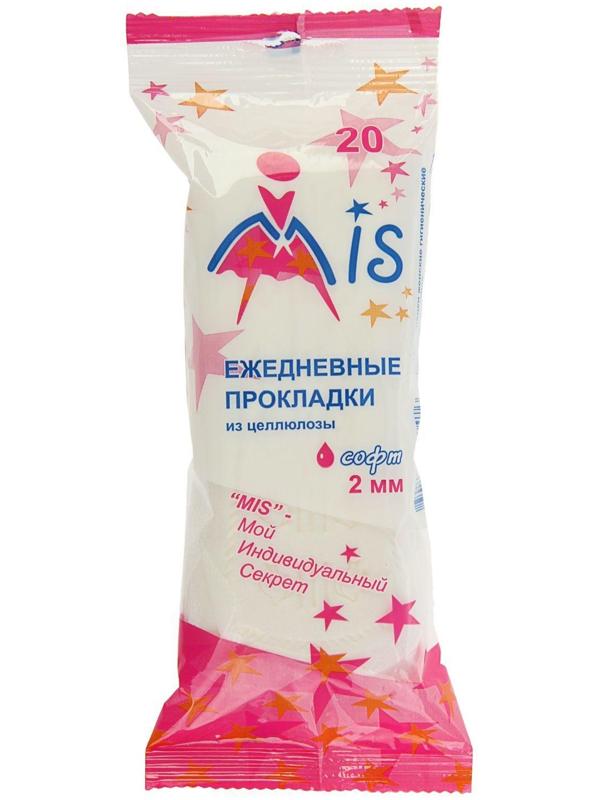 Прокладки ежедневные «Mis» целлюлоза Soft, упаковка пленка, 20 шт.
