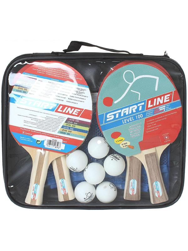 Набор для настольного тенниса, 4 ракетки Level 100, 6 мячей Club Select, сетка с креплением