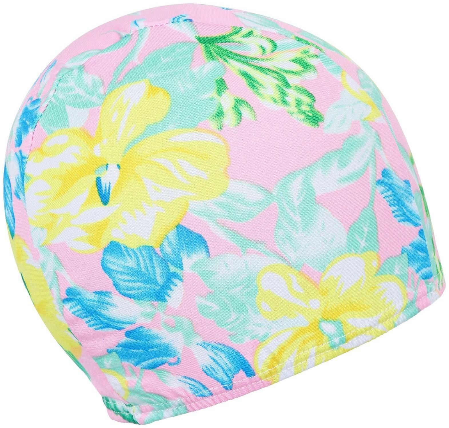 Шапочка для плавания подростковая, тканевая, обхват 54-60 см, цвета микс
