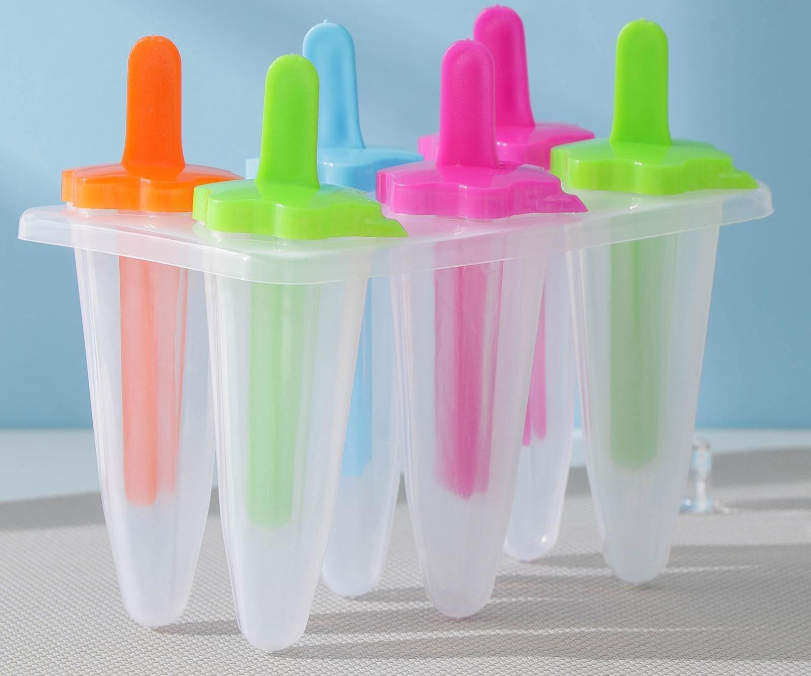 Форма для мороженого «Звезда», 6 ячеек, палочки в комплекте, цвет МИКС