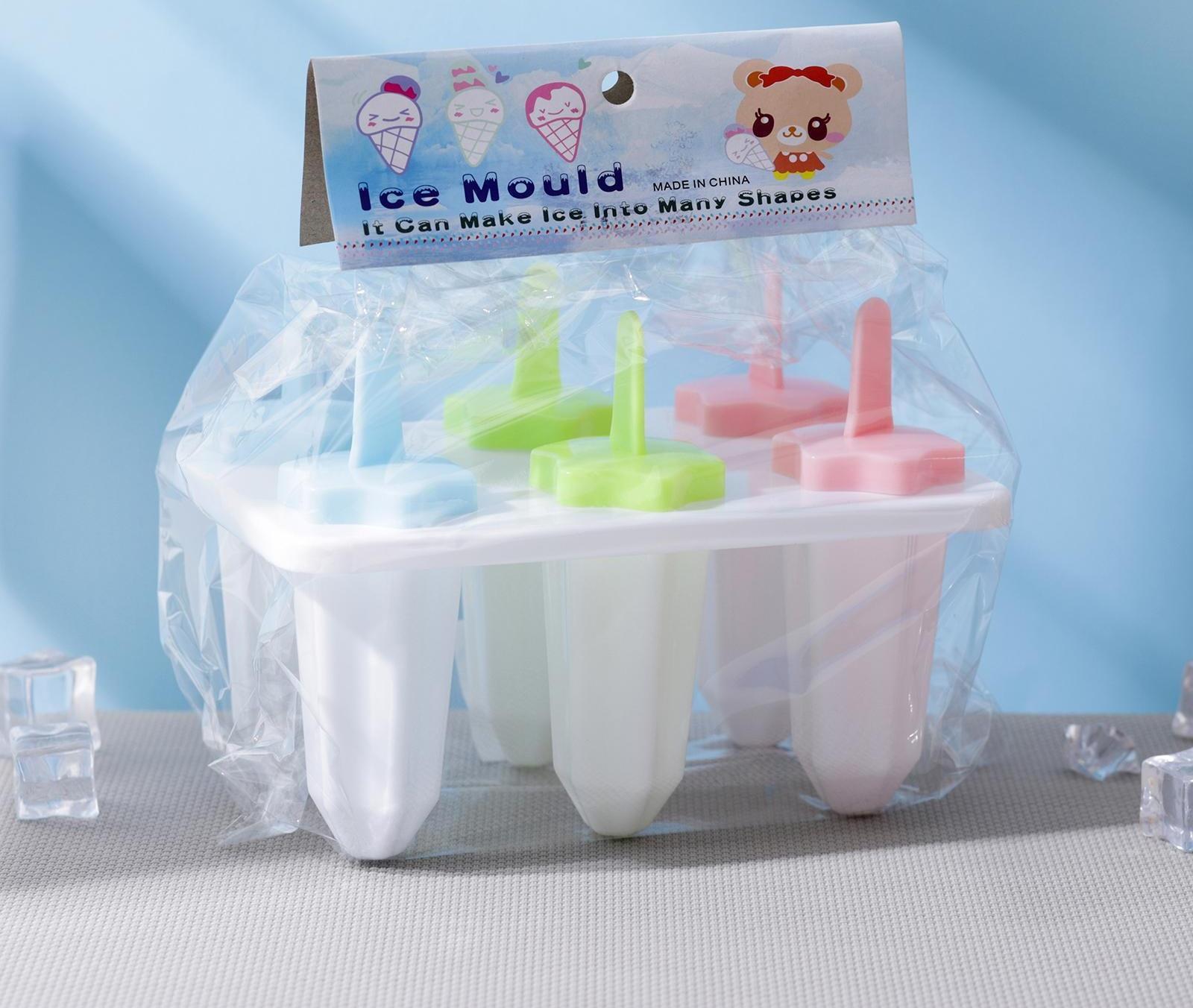 Форма для мороженого «Звезда», 6 ячеек, палочки в комплекте, цвет МИКС