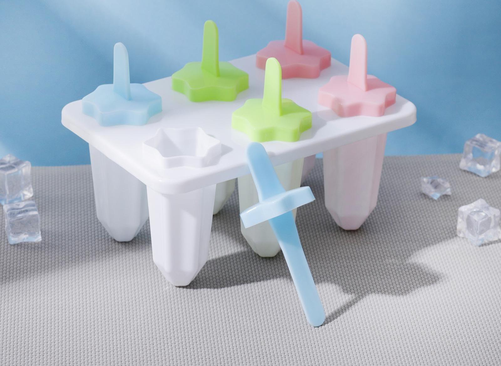 Форма для мороженого «Звезда», 6 ячеек, палочки в комплекте, цвет МИКС