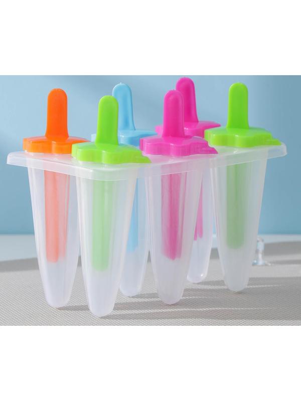 Форма для мороженого «Звезда», 6 ячеек, палочки в комплекте, цвет МИКС