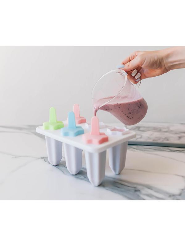 Форма для мороженого «Звезда», 6 ячеек, палочки в комплекте, цвет МИКС