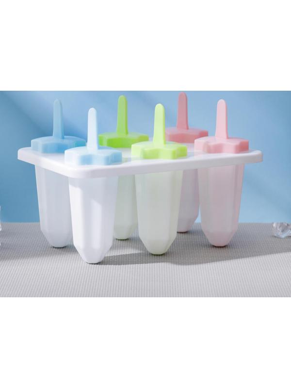 Форма для мороженого «Звезда», 6 ячеек, палочки в комплекте, цвет МИКС