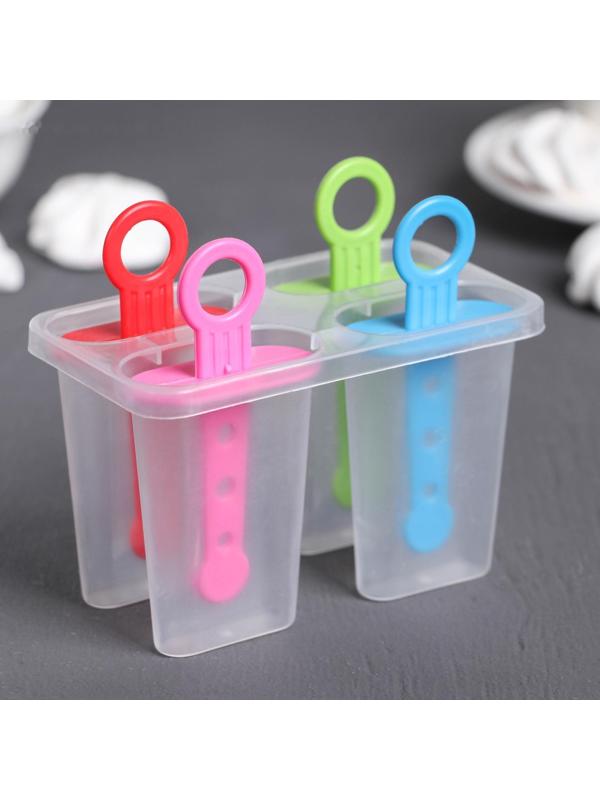 Форма для мороженого «Симпл», 12,5×7×10 см, 4 ячейки, цвет МИКС