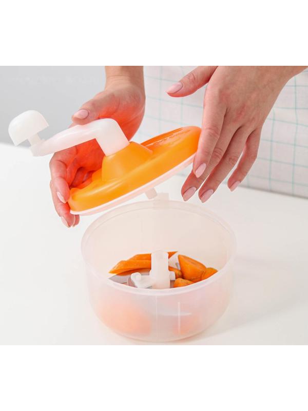 Блендер механический «Помощник», 3 ножа, цвет МИКС