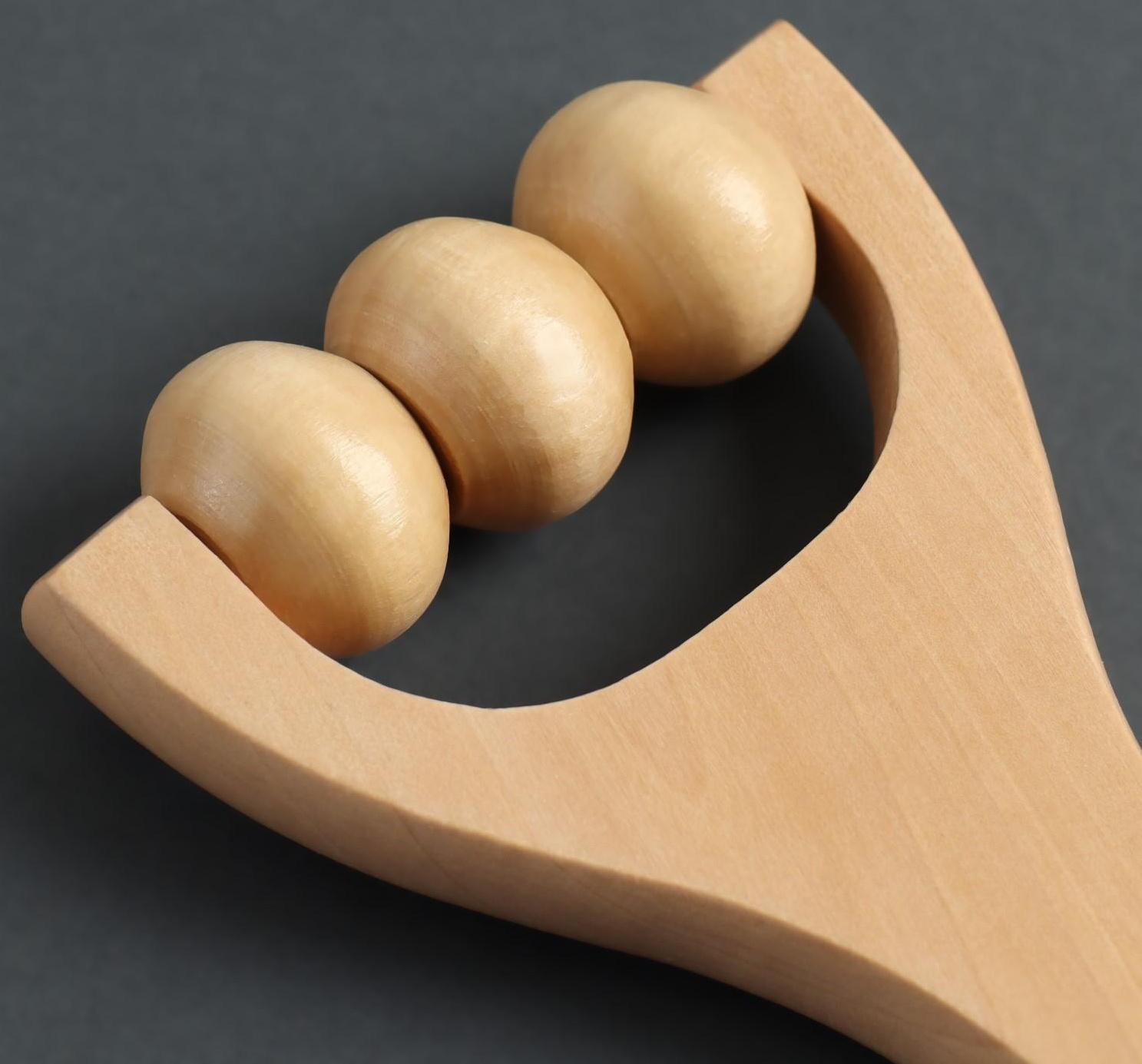 Массажёр «Барабан», деревянный, 3 шарика