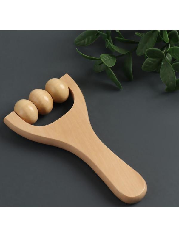 Массажёр «Барабан», деревянный, 3 шарика