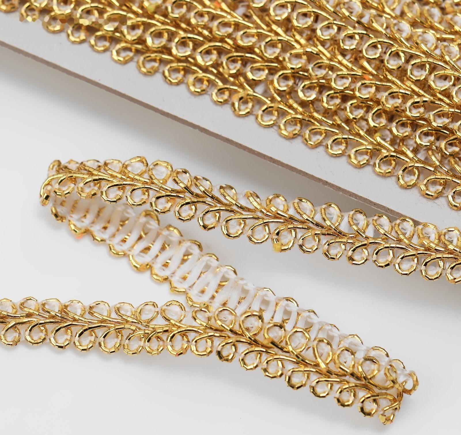 Тесьма декоративная «Шанель», 8 мм, 10 ± 1 м, цвет золотой