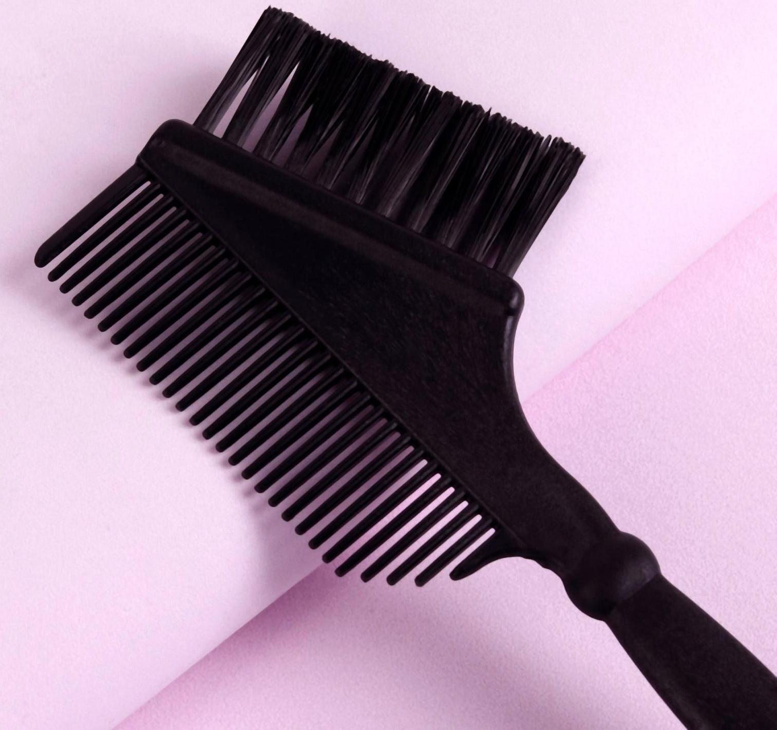 Расчёска для окрашивания, 22,5 × 7,5 см, цвет чёрный