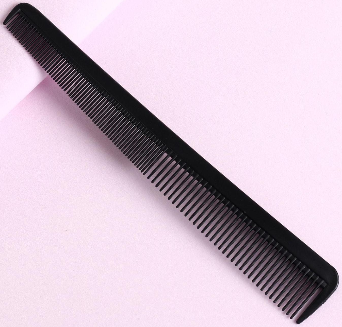 Расчёска комбинированная, скошенная, 18,7 × 3 см, цвет чёрный
