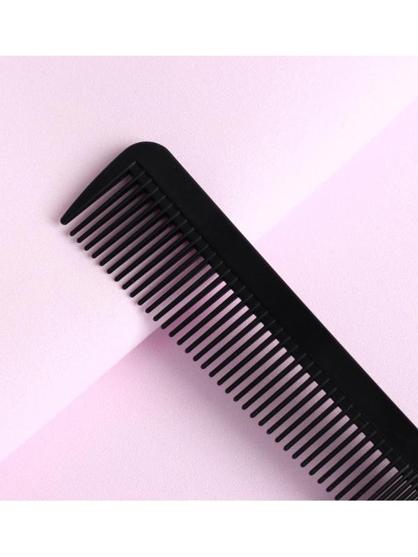Расчёска комбинированная, скошенная, 18,7 × 3 см, цвет чёрный