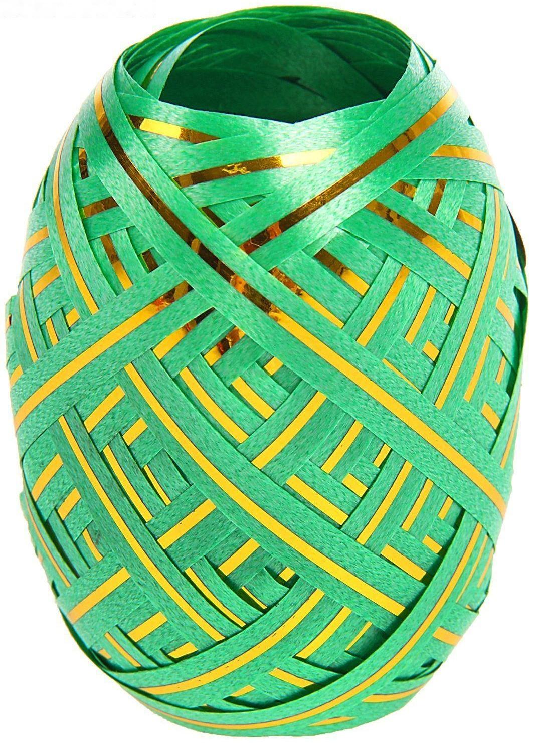 Лента упаковочная, с полосой, микс, 0,5 см х 10 м, набор 6 шт.