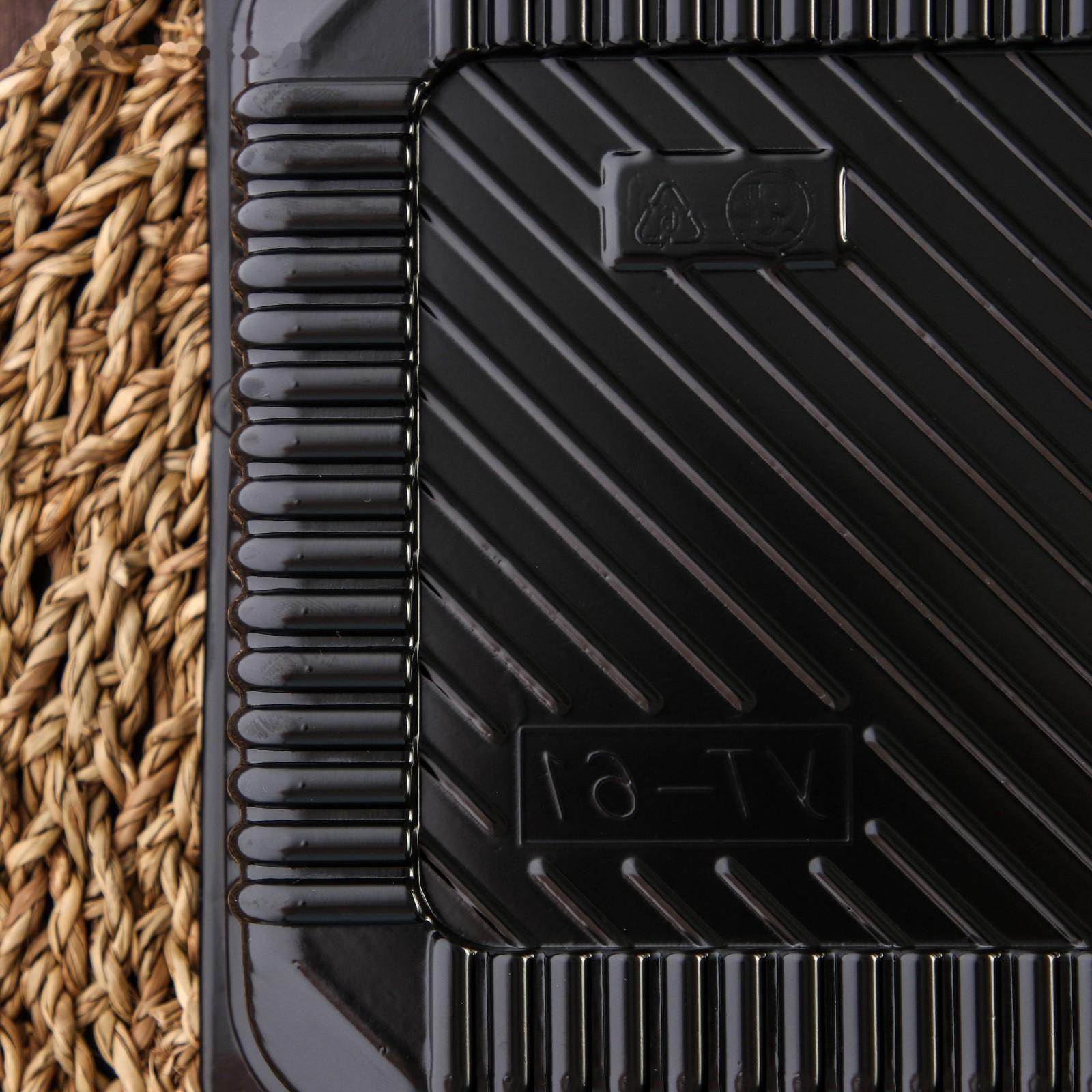 Контейнер с крышкой одноразовый для суши Коррекс, 24×19×5 см, 1,74 л, цвет чёрный