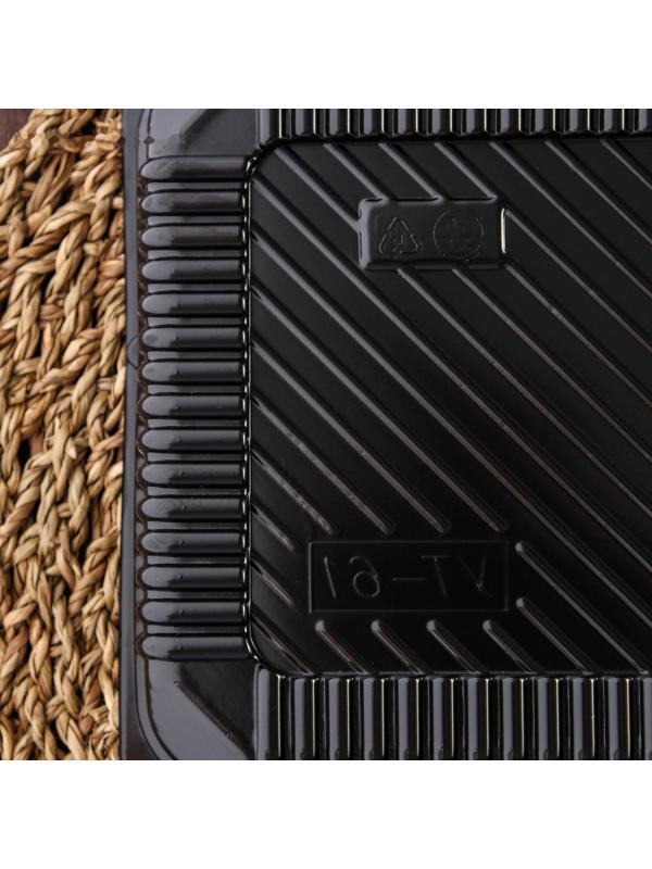 Контейнер с крышкой одноразовый для суши Коррекс, 24×19×5 см, 1,74 л, цвет чёрный