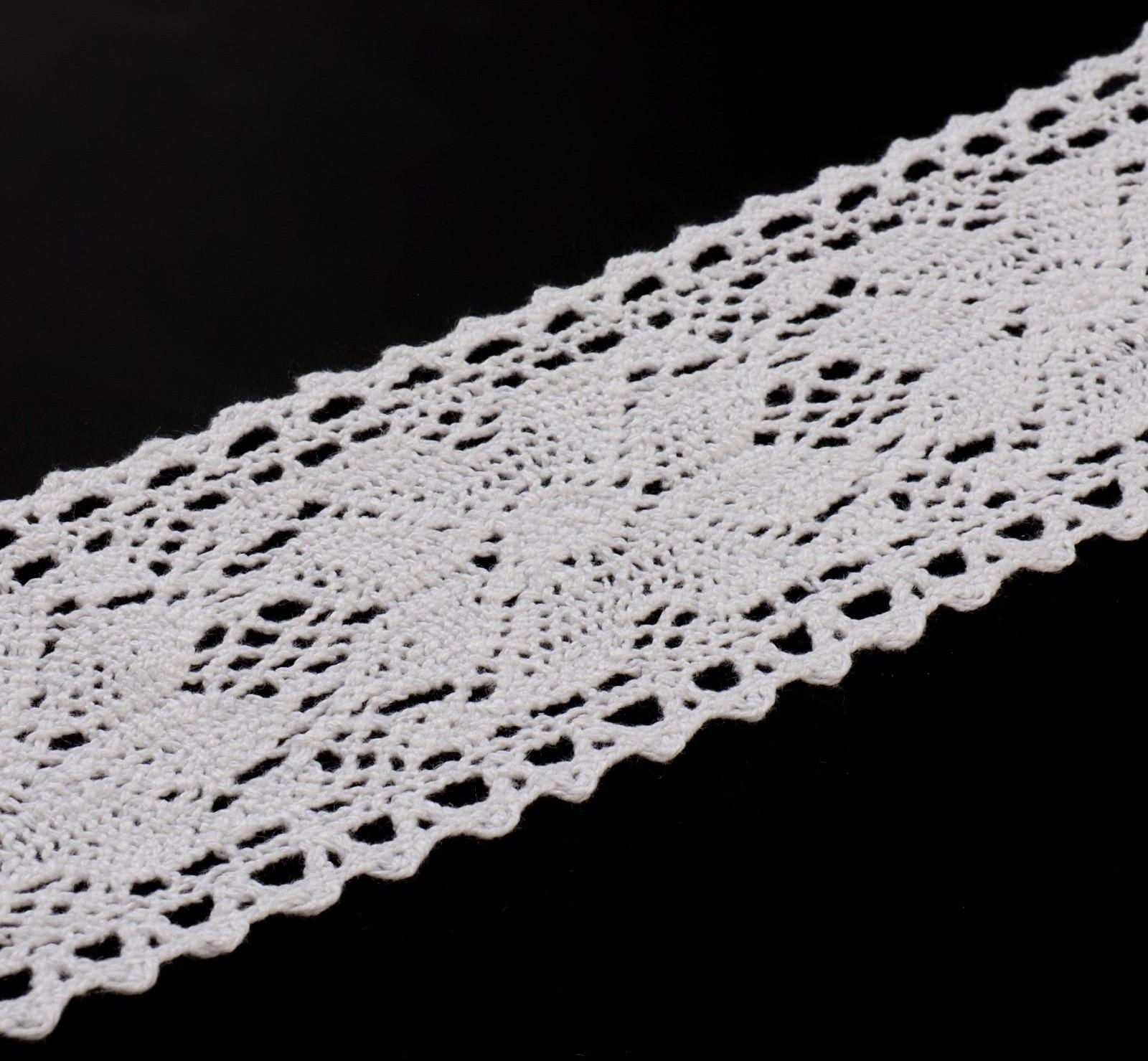 Кружево вязаное, 60 мм × 15 ± 1 м, цвет кипенно-белый