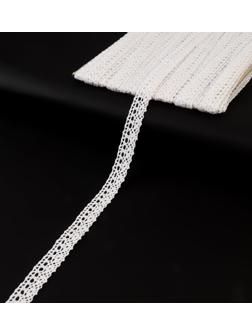 Кружево вязаное, 15 мм × 15 ± 1 м, цвет кипенно-белый