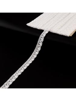 Кружево вязаное, 14 мм × 15 ± 1 м, цвет кипенно-белый