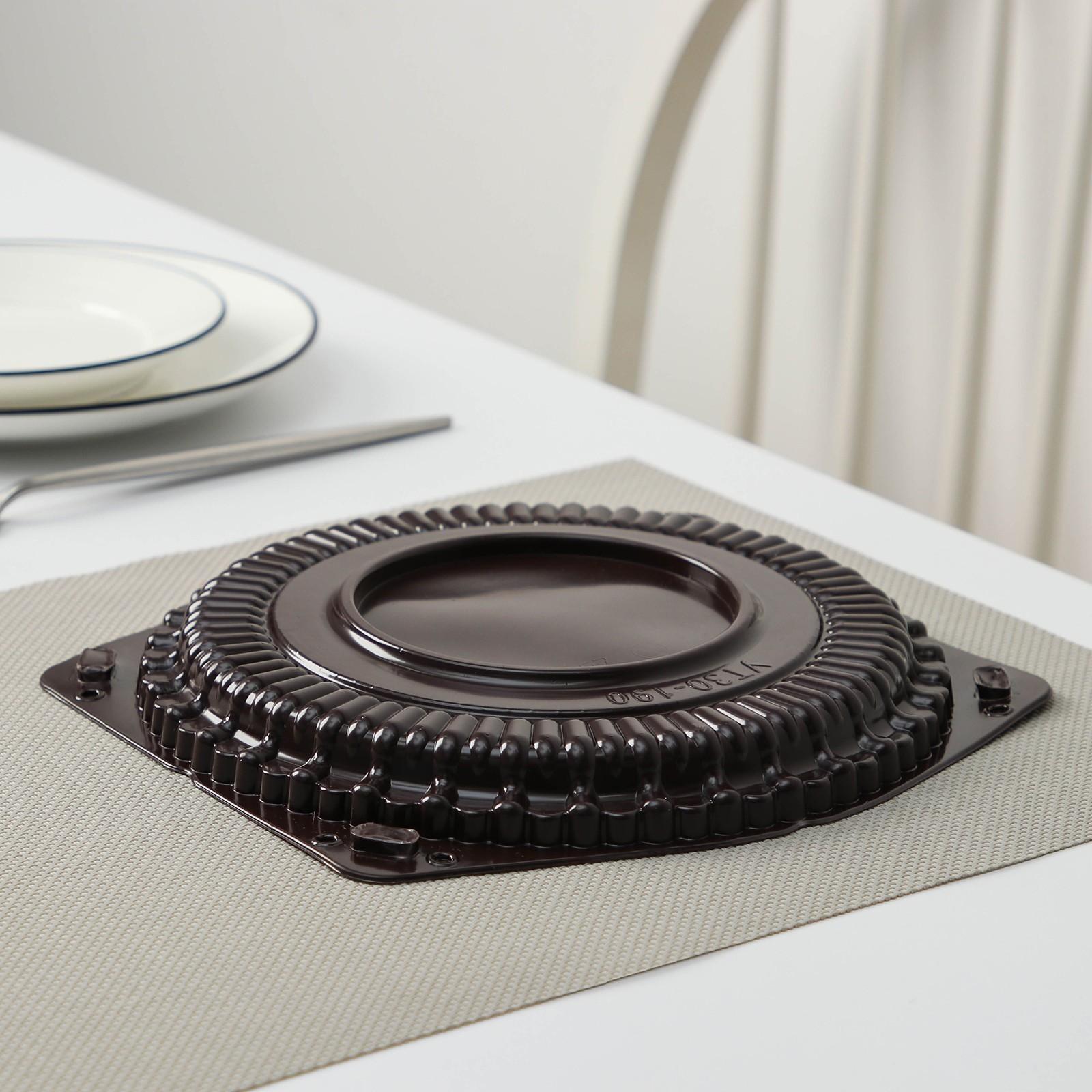 Тортовница одноразовая с разъёмной крышкой УТ30, круглая, 22×10 см, цвет прозрачный