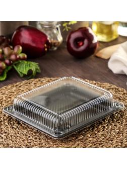 Контейнер с крышкой одноразовый для суши, 18,5×15,5×3,5 см, 790 мл, цвет чёрный