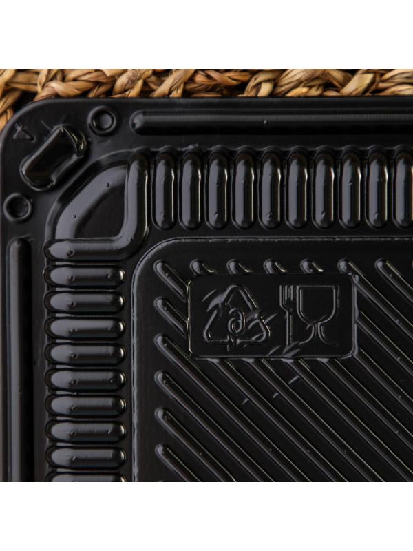 Контейнер с крышкой одноразовый для суши, 18,5×15,5×3,5 см, 790 мл, цвет чёрный