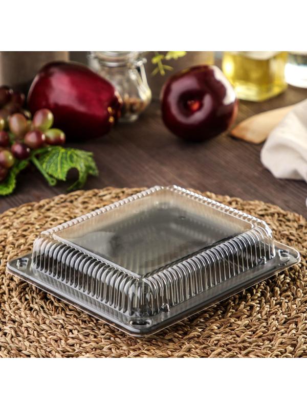 Контейнер с крышкой одноразовый для суши, 18,5×15,5×3,5 см, 790 мл, цвет чёрный