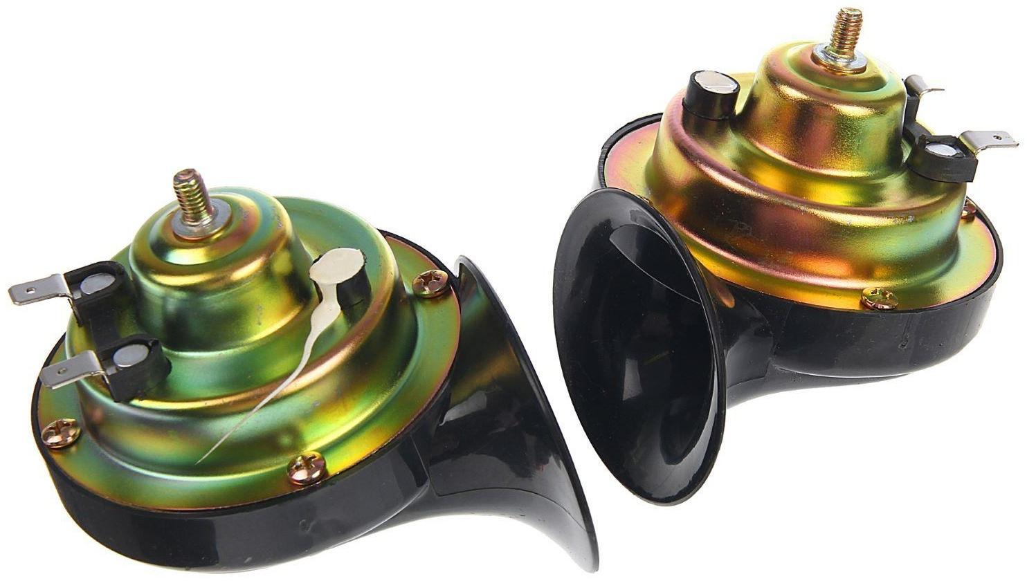 Сигнал автомобильный AVS Electric 2002, 12 В, 410/510 Гц, 115 Дб, d=90 мм, набор 2 шт.