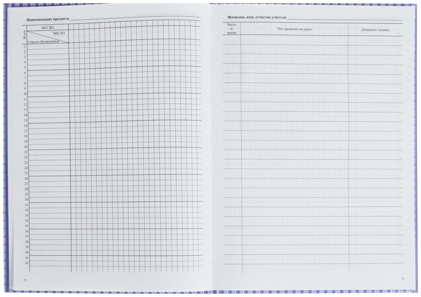 Классный журнал для 1-4 классов А4, 128 страниц, твердая ламинированная обложка, блок офсет 65г/м2