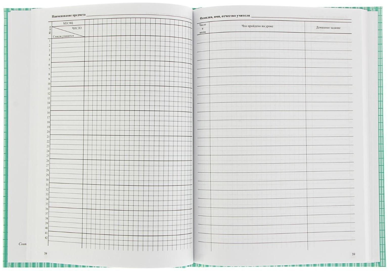 Классный журнал для 10-11 классов А4, 184 страницы, твердая ламинированная обложка, блок офсет 65г/м2