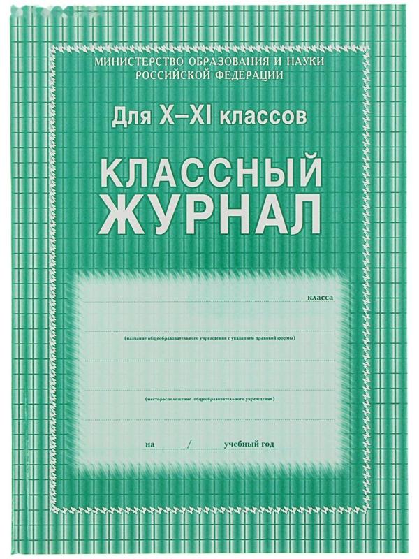Классный журнал для 10-11 классов А4, 184 страницы, твердая ламинированная обложка, блок офсет 65г/м2