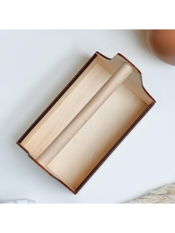 Кашпо деревянное 20×12.5×20 см Стелла Моно, с ручкой, натуральный Дарим Красиво