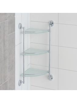 Полка угловая 3-х ярусная Accoona 11010-3, стекло