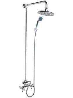 Штанга со смесителем Accoona А8176-1, двухрычажная, с тропическим душем, хром