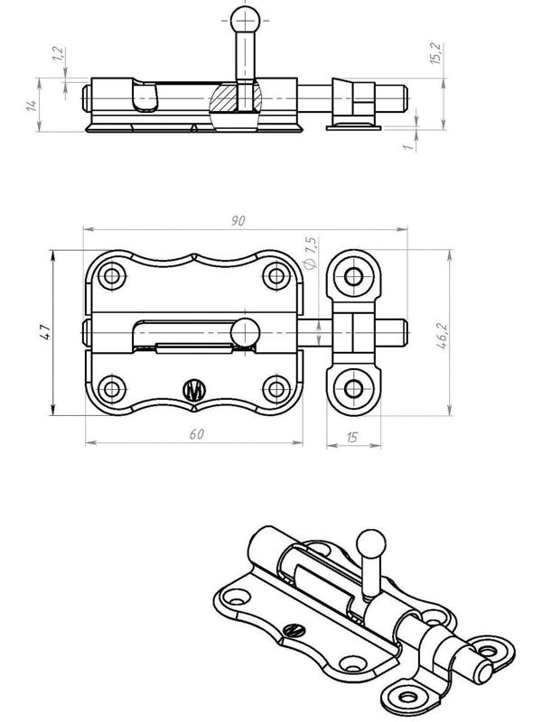 Задвижка накладная ЗТ-2-60, покрытие цинк