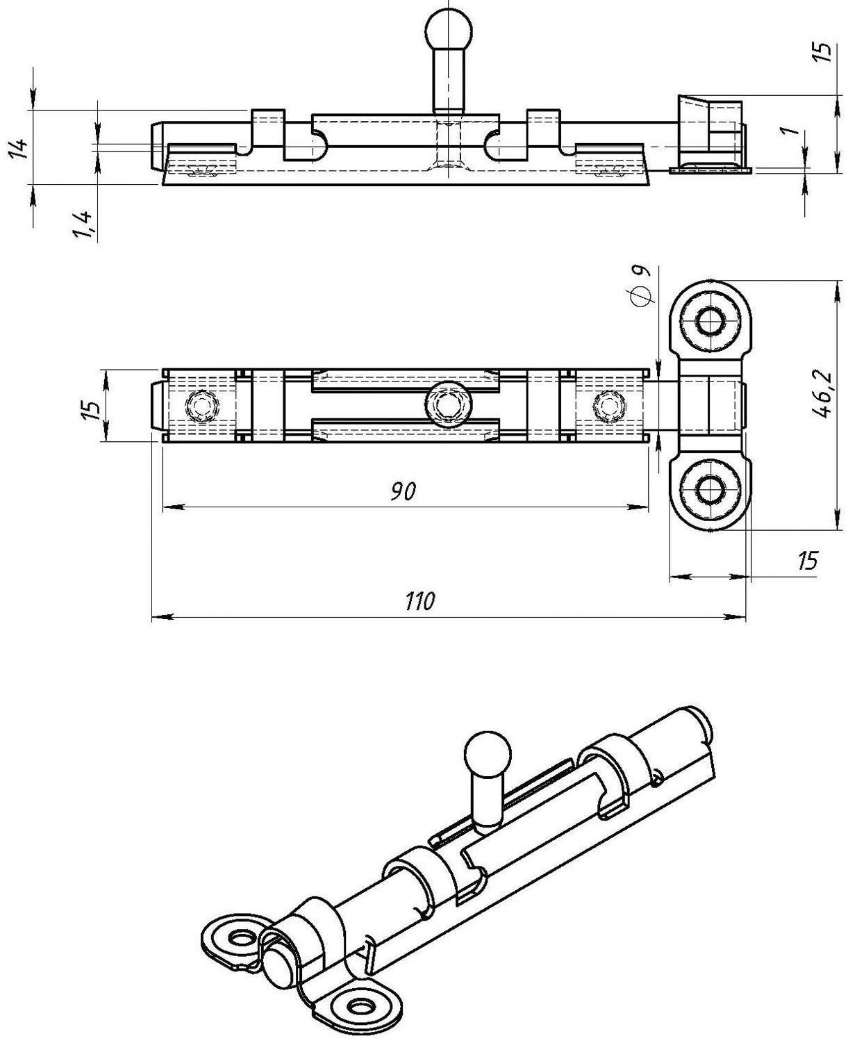 Задвижка накладная ЗТ-3, покрытие полимер