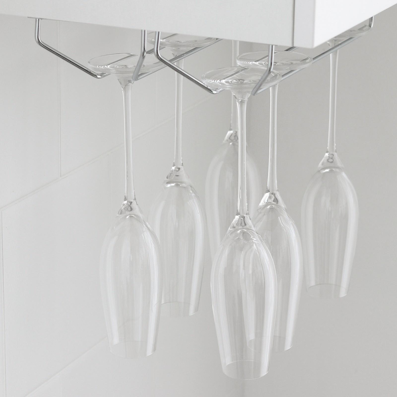 Сушилка для бокалов Доляна, 2 направляющих, 35×7×20,5 см, цвет хром