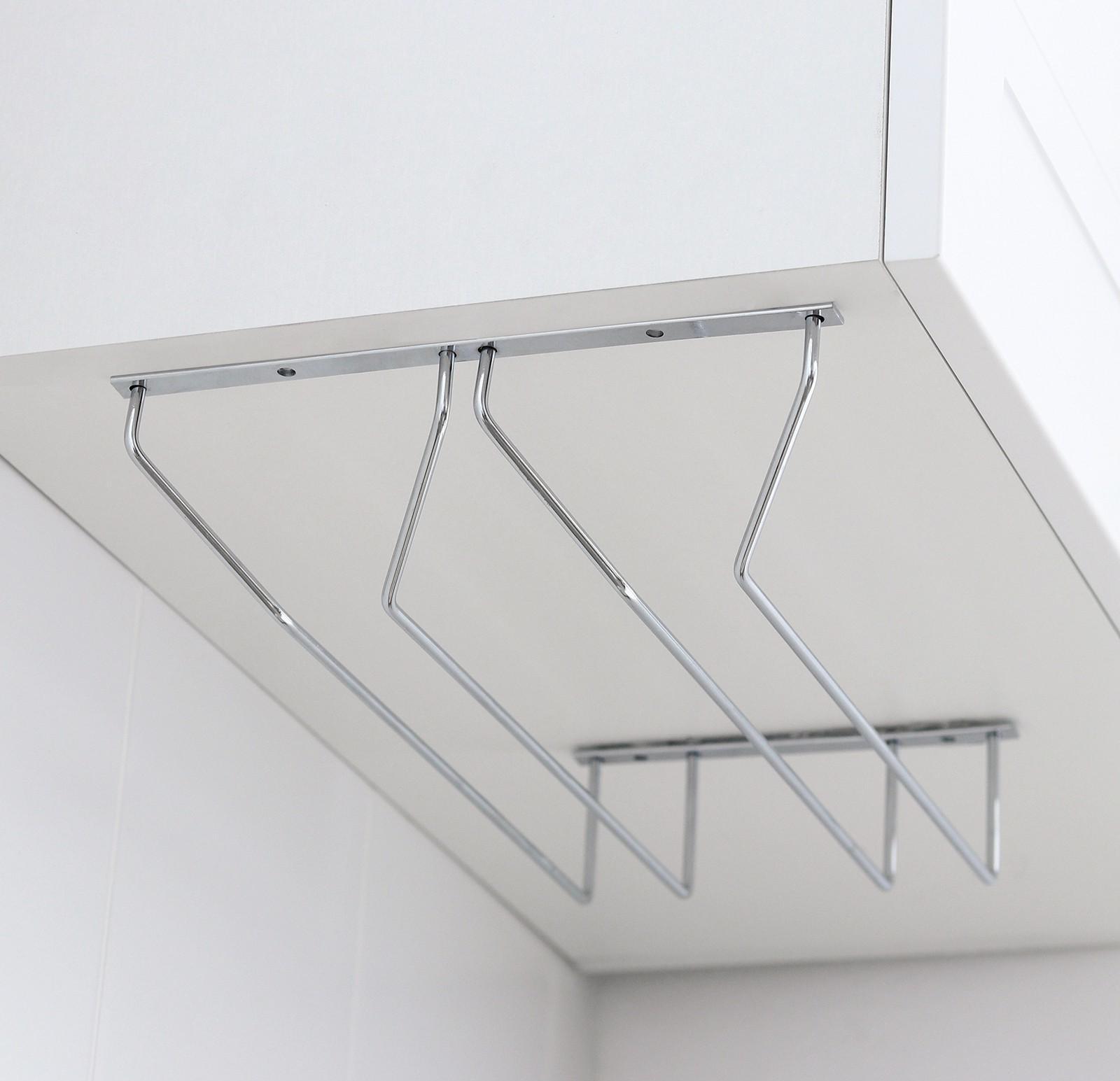 Сушилка для бокалов Доляна, 2 направляющих, 35×7×20,5 см, цвет хром