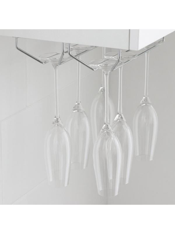 Сушилка для бокалов Доляна, 2 направляющих, 35×7×20,5 см, цвет хром