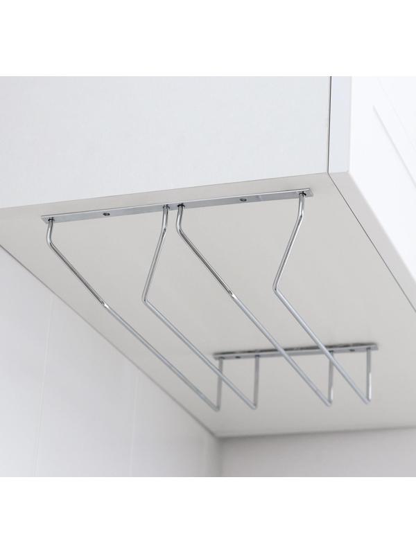 Сушилка для бокалов Доляна, 2 направляющих, 35×7×20,5 см, цвет хром