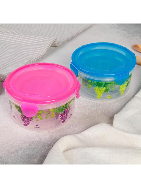 Набор контейнеров пластиковых «Виноград», 3 шт: d=8,5; 11; 14 см, цвет МИКС