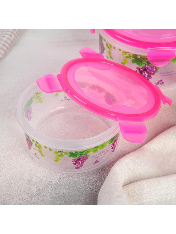 Набор контейнеров пластиковых «Виноград», 3 шт: d=8,5; 11; 14 см, цвет МИКС