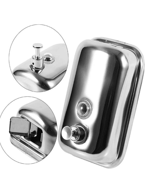 Диспенсер для антисептика/жидкого мыла механический, 500 мл, нержавеющая сталь