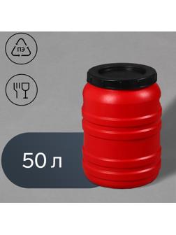 Бочка пищевая, 50 л, горловина 27 см, с крышкой, цвет МИКС
