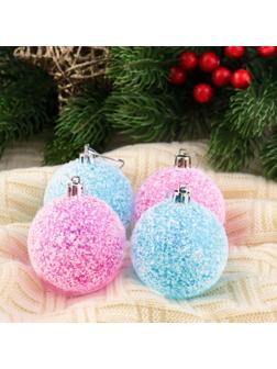 Набор шаров пластик d-6 см, 4 шт 