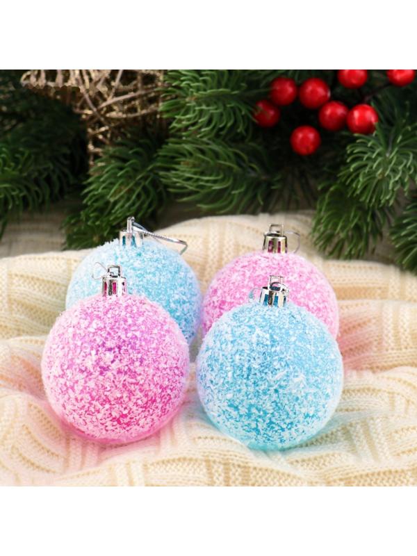 Набор шаров пластик d-6 см, 4 шт 